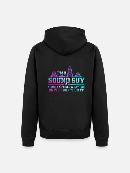 Sound Guy Not A Magician - Unisex Premium Organic Zip Hoodie - black