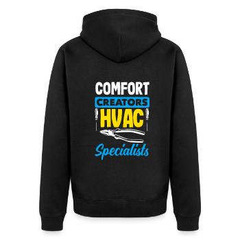 HVAC Expert Technician - Unisex Premium Organic Zip Hoodie - black - Back - Nico (187cm)