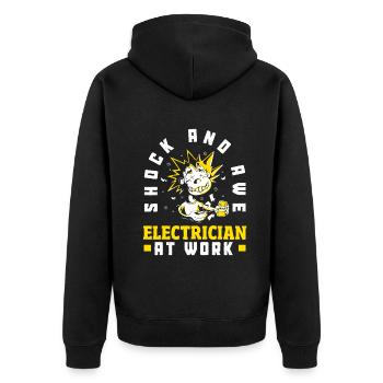 Circuit Wizards Expert Electrician Making - Unisex Premium Bio Zip Hoodie - Schwarz - Hinten - Nico (187cm)
