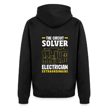 Circuit Wizards Expert Electrician Making - Unisex Premium Bio Zip Hoodie - Schwarz - Hinten - Nico (187cm)