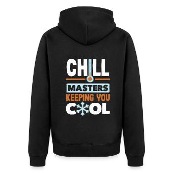 HVAC Expert Technician - Unisex Premium Organic Zip Hoodie - black - Back - Nico (187cm)