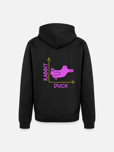 Wittgensteins Rabbit Duck Illusion - Unisex Premium Organic Zip Hoodie - black