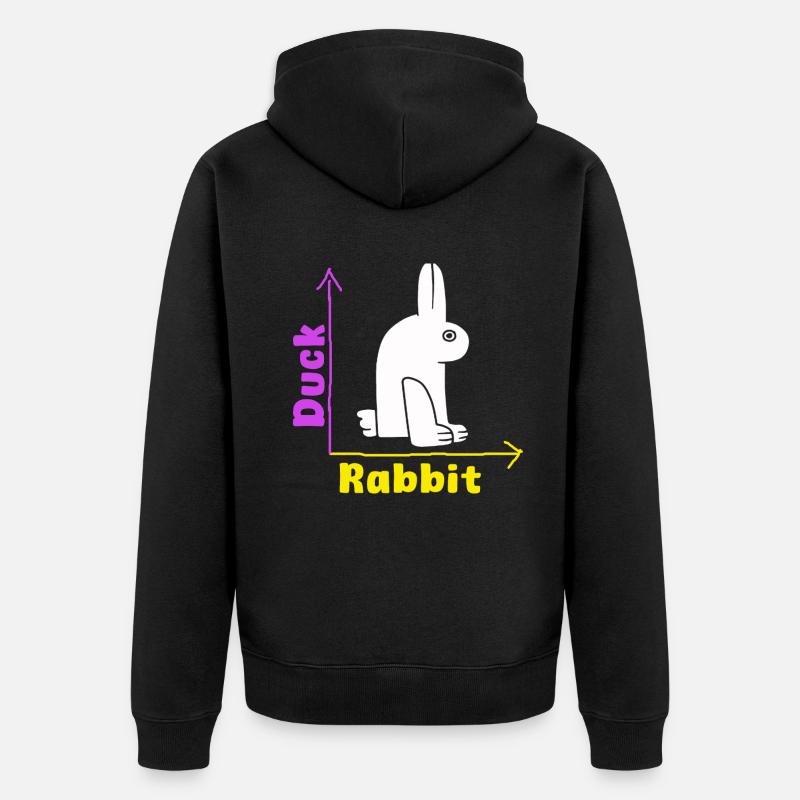 Wittgenstein lapin canard illusion - Veste à capuche bio Premium Unisexe - noir