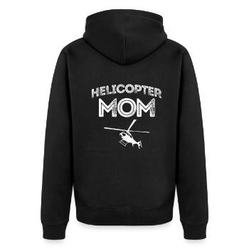 Helikopter Eltern Lustige Helikoptermutter - Unisex Premium Bio Zip Hoodie - Schwarz - Hinten - Nico (187cm)