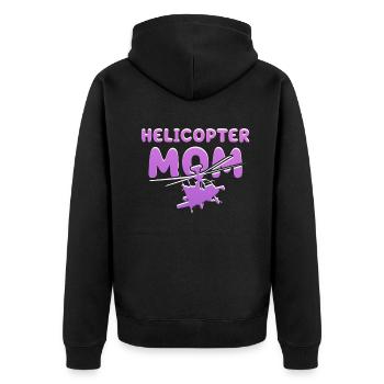 Helikopter Eltern Lustige Helikoptermutter - Unisex Premium Bio Zip Hoodie - Schwarz - Hinten - Nico (187cm)