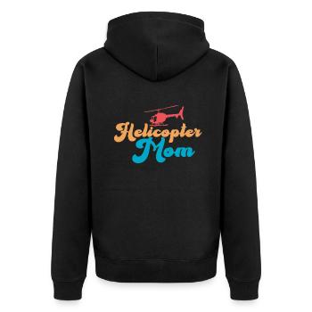 Helikopter Eltern Lustige Helikoptermutter - Unisex Premium Bio Zip Hoodie - Schwarz - Hinten - Nico (187cm)