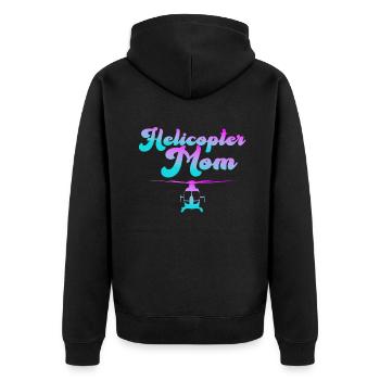 Helikopter Eltern Lustige Helikoptermutter - Unisex Premium Bio Zip Hoodie - Schwarz - Hinten - Nico (187cm)