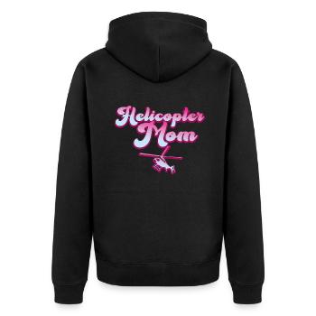 Helikopter Eltern Lustige Helikoptermutter - Unisex Premium Bio Zip Hoodie - Schwarz - Hinten - Nico (187cm)