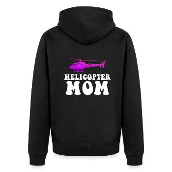 Helikopter Eltern Lustige Helikoptermutter - Unisex Premium Bio Zip Hoodie - Schwarz - Hinten - Nico (187cm)