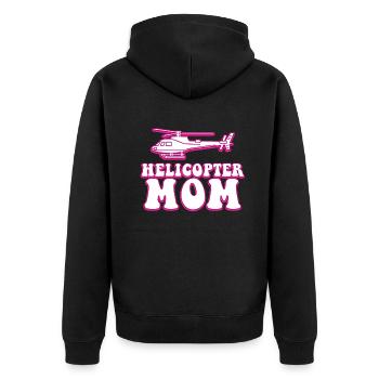 Helikopter Eltern Lustige Helikoptermutter - Unisex Premium Bio Zip Hoodie - Schwarz - Hinten - Nico (187cm)