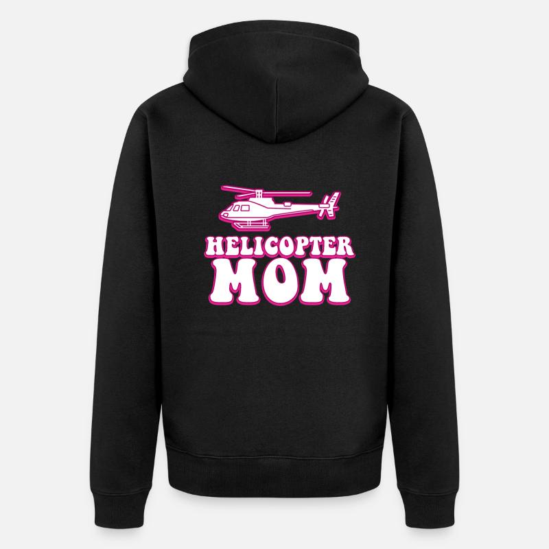 Hélicoptère Parents Drôle Hélicoptère Maman - Veste à capuche bio Premium Unisexe - noir