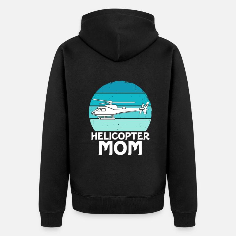 Helikopter Eltern Lustige Helikoptermutter - Unisex Premium Bio Zip Hoodie - Schwarz