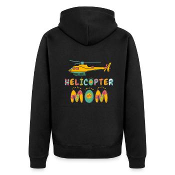 Helikopter Eltern Lustige Helikoptermutter - Unisex Premium Bio Zip Hoodie - Schwarz - Hinten - Nico (187cm)