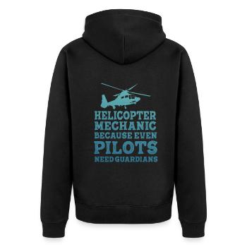 Helicopter Mechanic Guardian Pride - Unisex Premium Organic Zip Hoodie - black - Back - Nico (187cm)