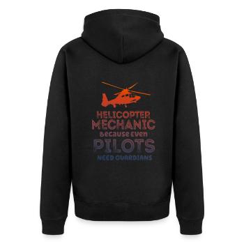 Helicopter Mechanic Guardian Pride - Unisex Premium Organic Zip Hoodie - black - Back - Nico (187cm)