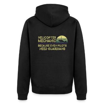 Helicopter Mechanic Guardian Pride - Unisex Premium Organic Zip Hoodie - black - Back - Nico (187cm)
