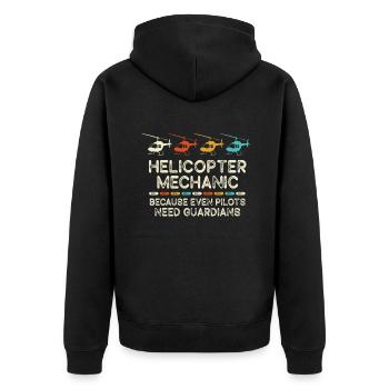 Helicopter Mechanic Guardian Pride - Unisex Premium Organic Zip Hoodie - black - Back - Nico (187cm)