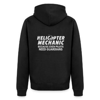 Helicopter Mechanic Guardian Pride - Unisex Premium Organic Zip Hoodie - black - Back - Nico (187cm)