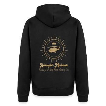 Helicopter Mechanic Heroes Pride - Unisex Premium Organic Zip Hoodie - black - Back - Nico (187cm)