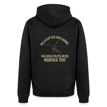 Helicopter Mechanic Heroes Pride - Unisex Premium Organic Zip Hoodie - black - Back - Nico (187cm)