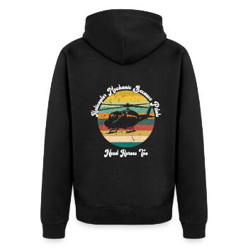 Helicopter Mechanic Heroes Pride - Unisex Premium Organic Zip Hoodie - black - Back - Nico (187cm)