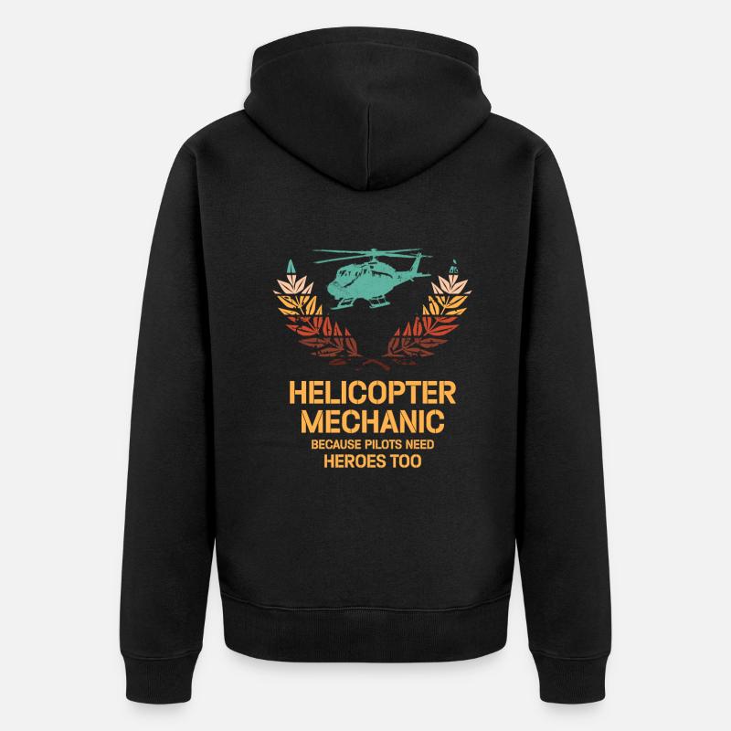 Héros mécaniciens d’hélicoptère Pride - Veste à capuche bio Premium Unisexe - noir