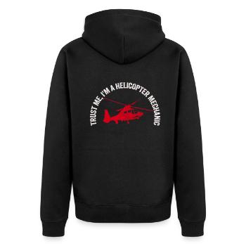 Trust Me I'm A Helicopter Mechanic - Unisex Premium Organic Zip Hoodie - black - Back - Nico (187cm)