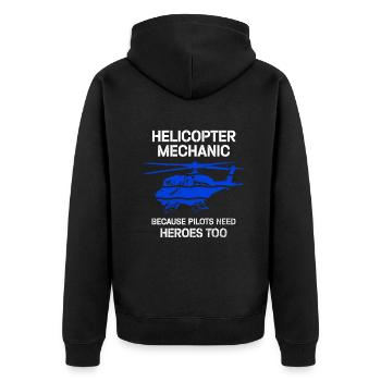Helicopter Mechanic Heroes Pride - Unisex Premium Organic Zip Hoodie - black - Back - Nico (187cm)