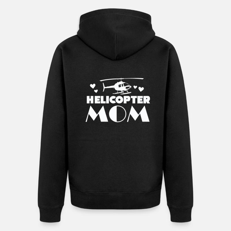 Helikopter Eltern Lustige Helikoptermutter - Unisex Premium Bio Zip Hoodie - Schwarz