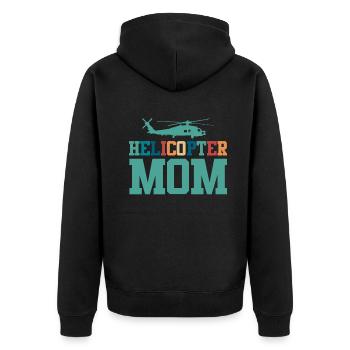 Helikopter Eltern Lustige Helikoptermutter - Unisex Premium Bio Zip Hoodie - Schwarz - Hinten - Nico (187cm)