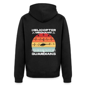 Helicopter Mechanic Guardian Pride - Unisex Premium Organic Zip Hoodie - black - Back - Nico (187cm)