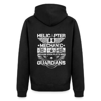 Helicopter Mechanic Guardian Pride - Unisex Premium Organic Zip Hoodie - black - Back - Nico (187cm)