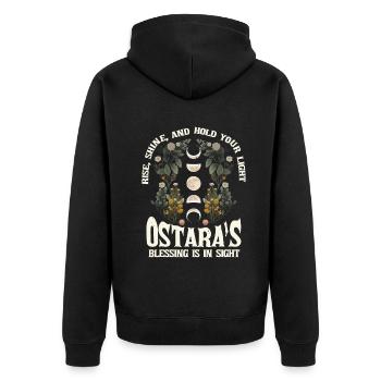 Ostara Witch Moon Eostre Spring Eastern - Unisex Premium Organic Zip Hoodie - black - Back - Nico (187cm)