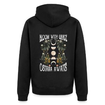 Ostara Witch Moon Eostre Spring Eastern - Unisex Premium Organic Zip Hoodie - black - Back - Nico (187cm)