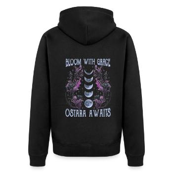 Ostara Witch Moon Eostre Spring Eastern - Unisex Premium Organic Zip Hoodie - black - Back - Nico (187cm)