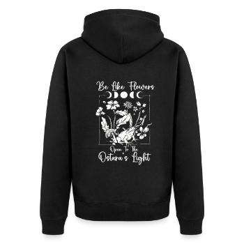 Ostara Witch Moon Eostre Spring Eastern - Unisex Premium Organic Zip Hoodie - black - Back - Nico (187cm)