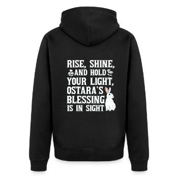 Ostara Witch Moon Eostre Printemps Oriental - Veste à capuche bio Premium Unisexe - noir - Dos - Nico (187cm)
