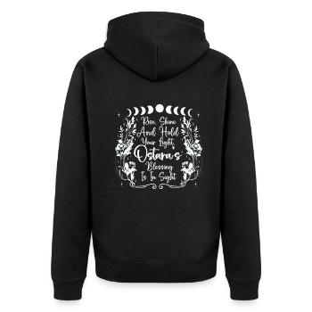 Ostara Witch Moon Eostre Spring Eastern - Unisex Premium Organic Zip Hoodie - black - Back - Nico (187cm)