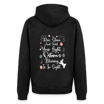 Ostara Witch Moon Eostre Spring Eastern - Unisex Premium Organic Zip Hoodie - black - Back - Nico (187cm)
