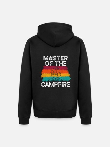 Master Of Campfire Camping Master - Unisex Premium Organic Zip Hoodie - black