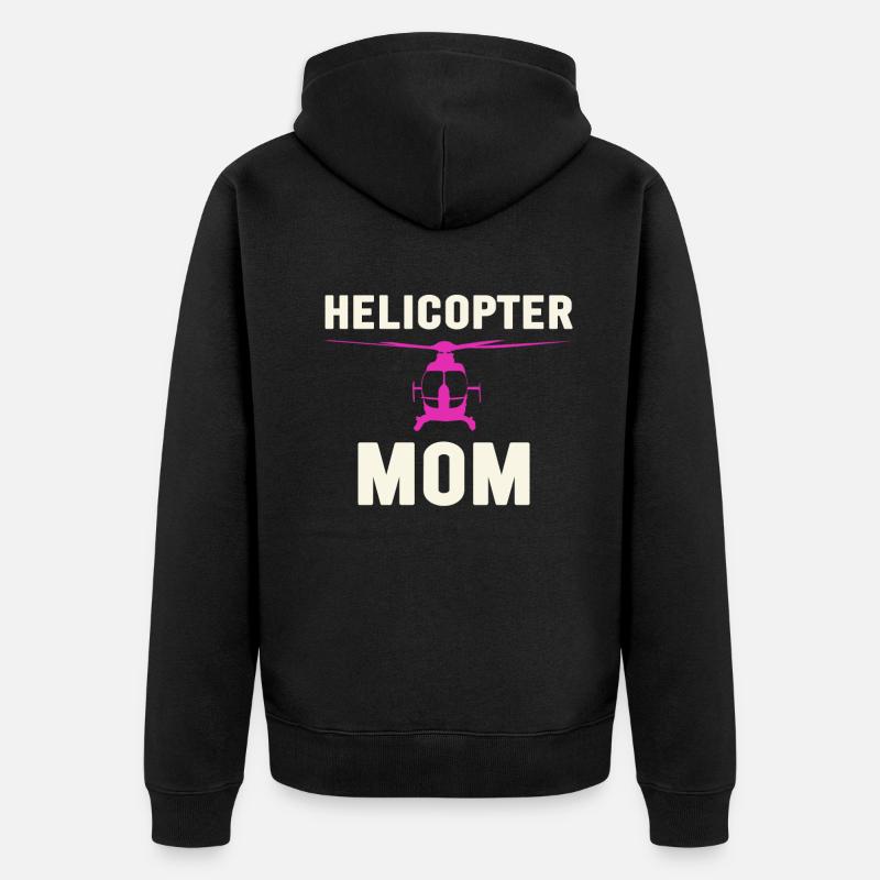Helikopter Eltern Lustige Helikoptermutter - Unisex Premium Bio Zip Hoodie - Schwarz