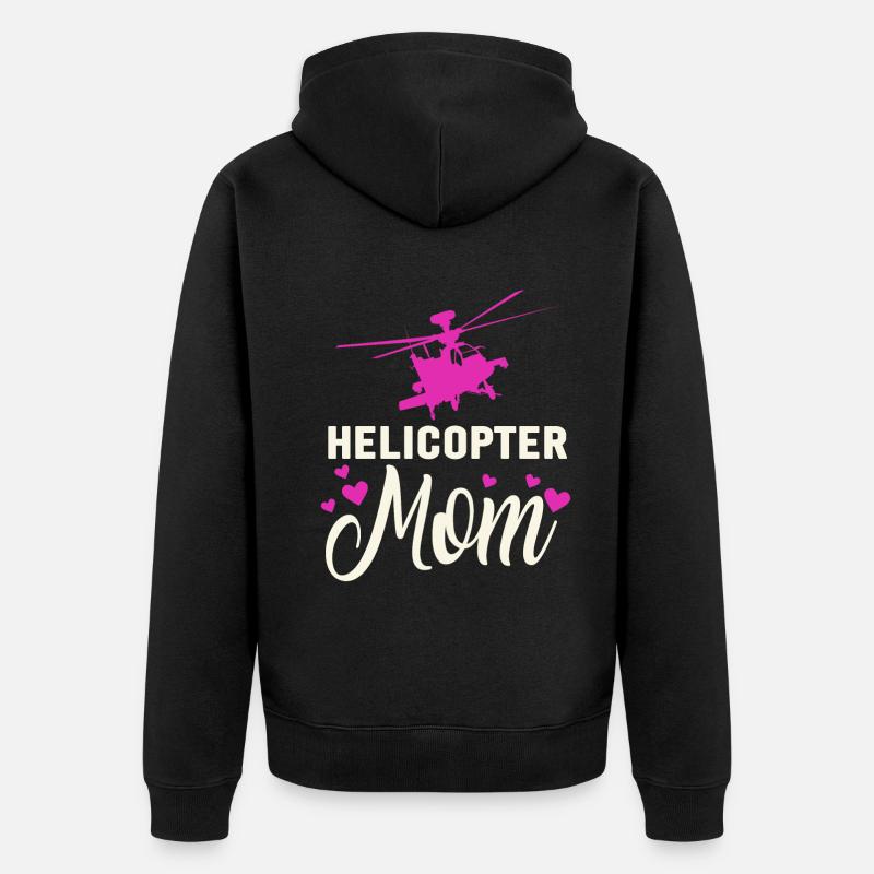 Helikopter Eltern Lustige Helikoptermutter - Unisex Premium Bio Zip Hoodie - Schwarz