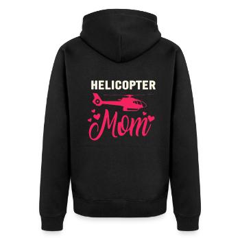 Helikopter Eltern Lustige Helikoptermutter - Unisex Premium Bio Zip Hoodie - Schwarz - Hinten - Nico (187cm)