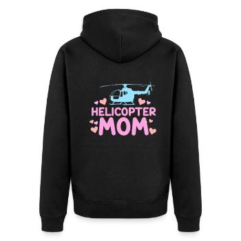 Helikopter Eltern Lustige Helikoptermutter - Unisex Premium Bio Zip Hoodie - Schwarz - Hinten - Nico (187cm)