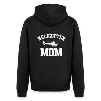 Helikopter Eltern Lustige Helikoptermutter - Unisex Premium Bio Zip Hoodie - Schwarz - Hinten - Nico (187cm)