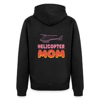 Helikopter Eltern Lustige Helikoptermutter - Unisex Premium Bio Zip Hoodie - Schwarz - Hinten - Nico (187cm)