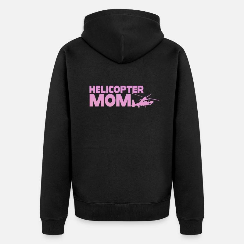 Helikopter Eltern Lustige Helikoptermutter - Unisex Premium Bio Zip Hoodie - Schwarz