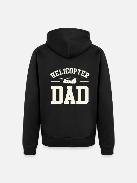Helicopter Parents Funny Men Pilot - Unisex Premium Organic Zip Hoodie - black