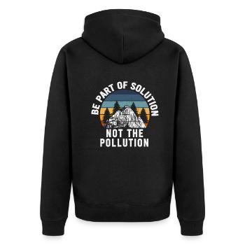 No Littering Anti Littering Earth Day - Unisex Premium Organic Zip Hoodie - black - Back - Nico (187cm)