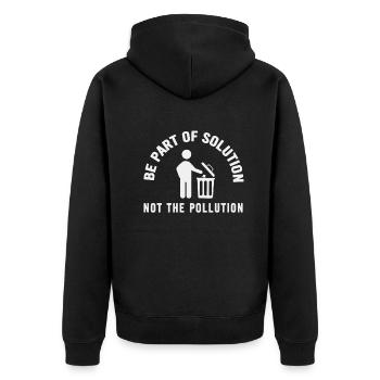 Kein Müll Anti-Littering-Tag der Erde - Unisex Premium Bio Zip Hoodie - Schwarz - Hinten - Nico (187cm)